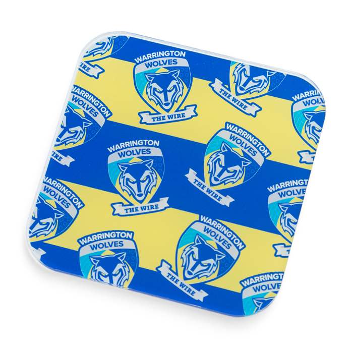 Acrylic Striped Crest Coaster
